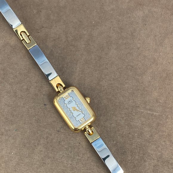 Vintage Jaz Paris French Designer Dress Watch Stainless Steel & Gold Bracelet